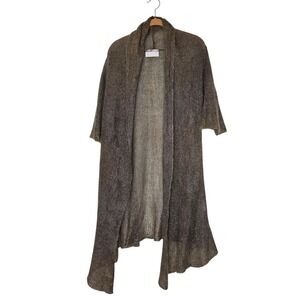 Enrica Open Front Mohair Silk Knit Duster Cardigan Lightweight Layer One‎ Size